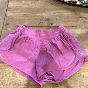Ladies size 4 regular lavender-ish /pink. Lululemon running shorts.